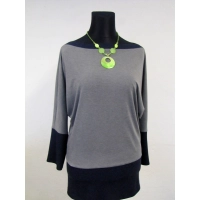 Tunika Eleni dwukolorowe kimono szary + grafit